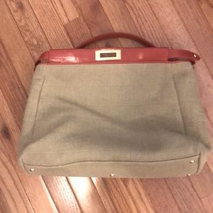 Fendi gold button tote